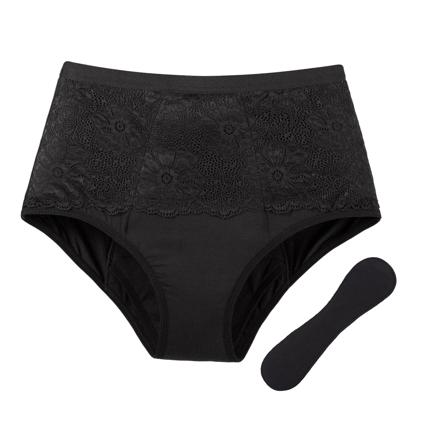 Incontinence Lace High Rise-Black
